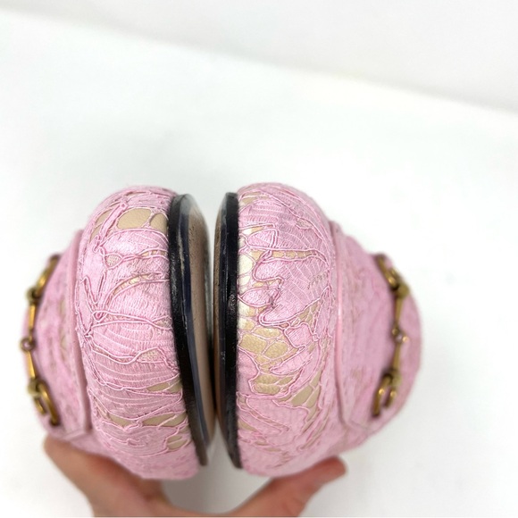 Gucci Princetown Lace Leather Horsebit Mules Size 37 Size 7 Sugar Pink - Picture 7 of 16